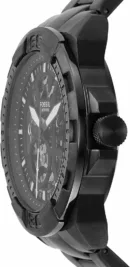 Fossil Bronson Analog Black Dial Men's Watch-ME3217 Stainless Steel, Black Chain