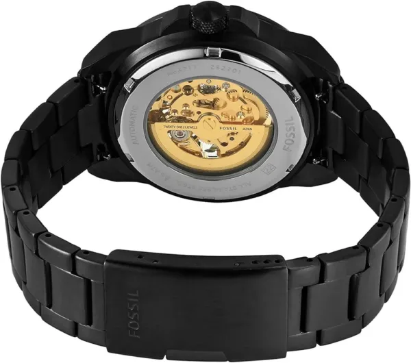 Fossil Bronson Analog Black Dial Men's Watch-ME3217 Stainless Steel, Black Chain - Image 5