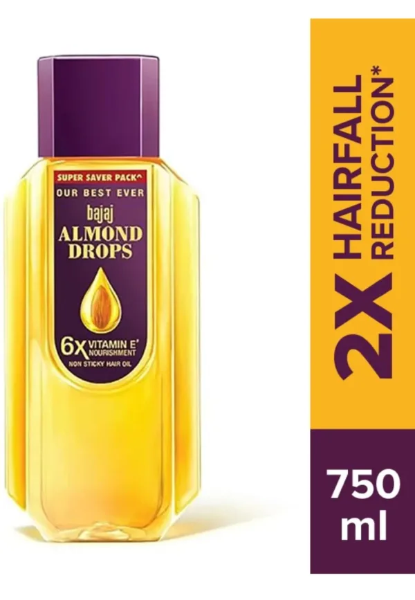 BAJAJ Almond Drops with 6X Vitamin E Nourishment for 2X Hairfall Reduction Hair Oil