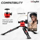 DIGITEK® (DTR-200MT) 18CM Flexible & Portable Mini Tripod with Smartphone Holder & 360° Ball Head